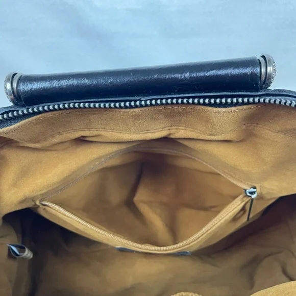 Patricia Nash Holland Top-Handle Black Leather Satchel/Crossbody P155106 EUC - Picture 11 of 16